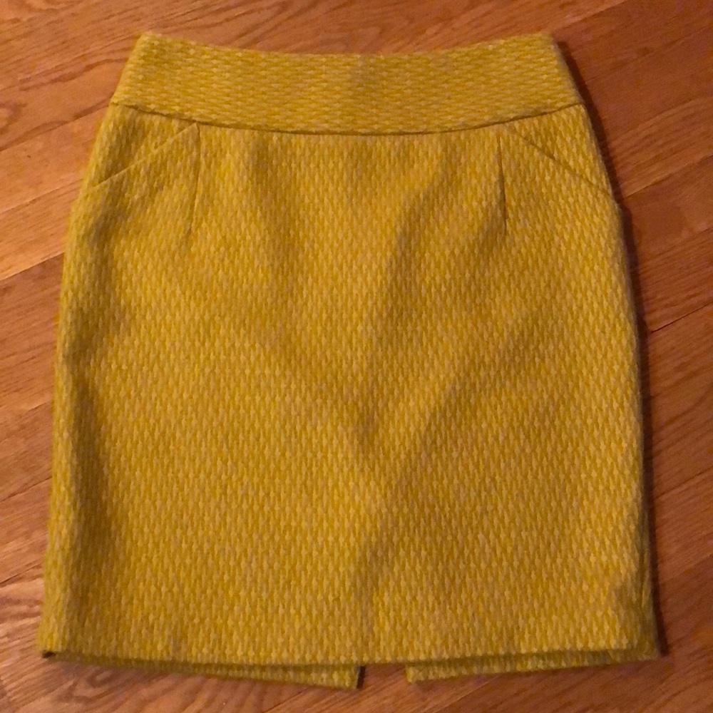 The Limited, mustard wool skirt